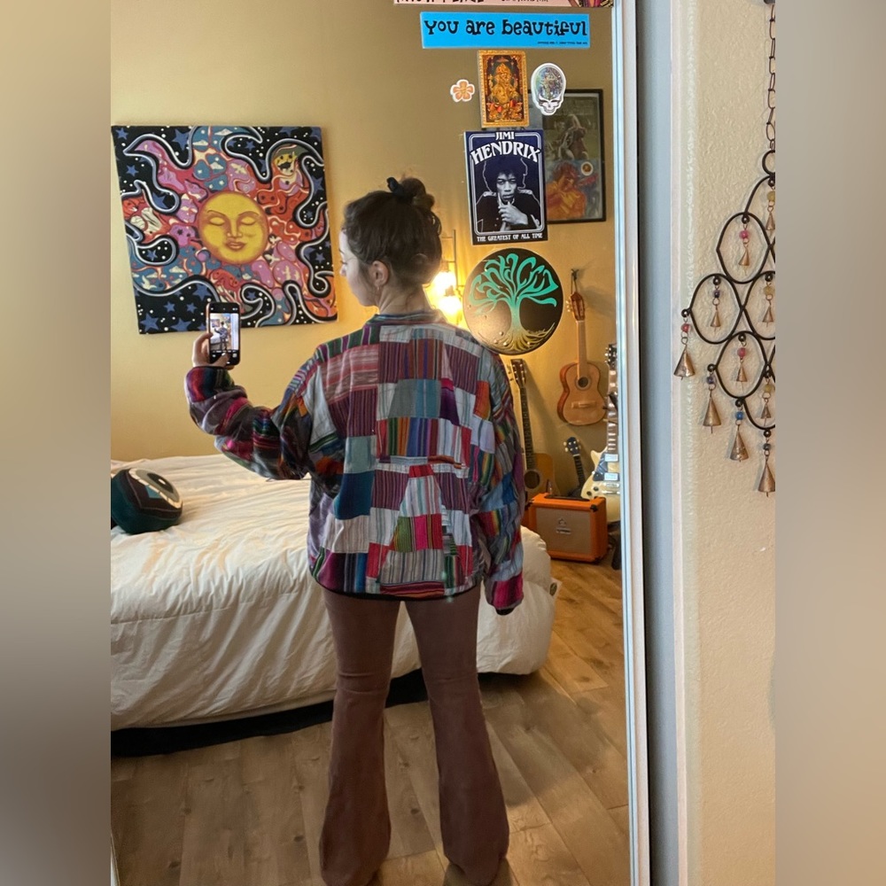 Oversized hippie cool colorful jacket.